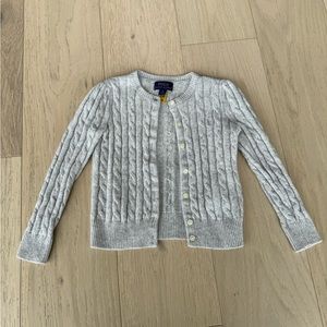 Pristine 🌟 Ralph Lauren Girls Cable Cotton Cardigan Grey Sweater Size 5 y/o